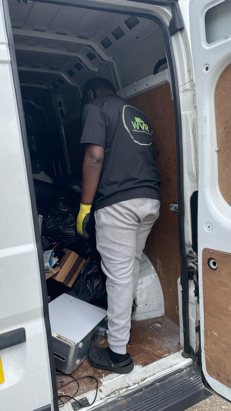 Van fully loaded with bagged junk during an end-of-tenancy clearance